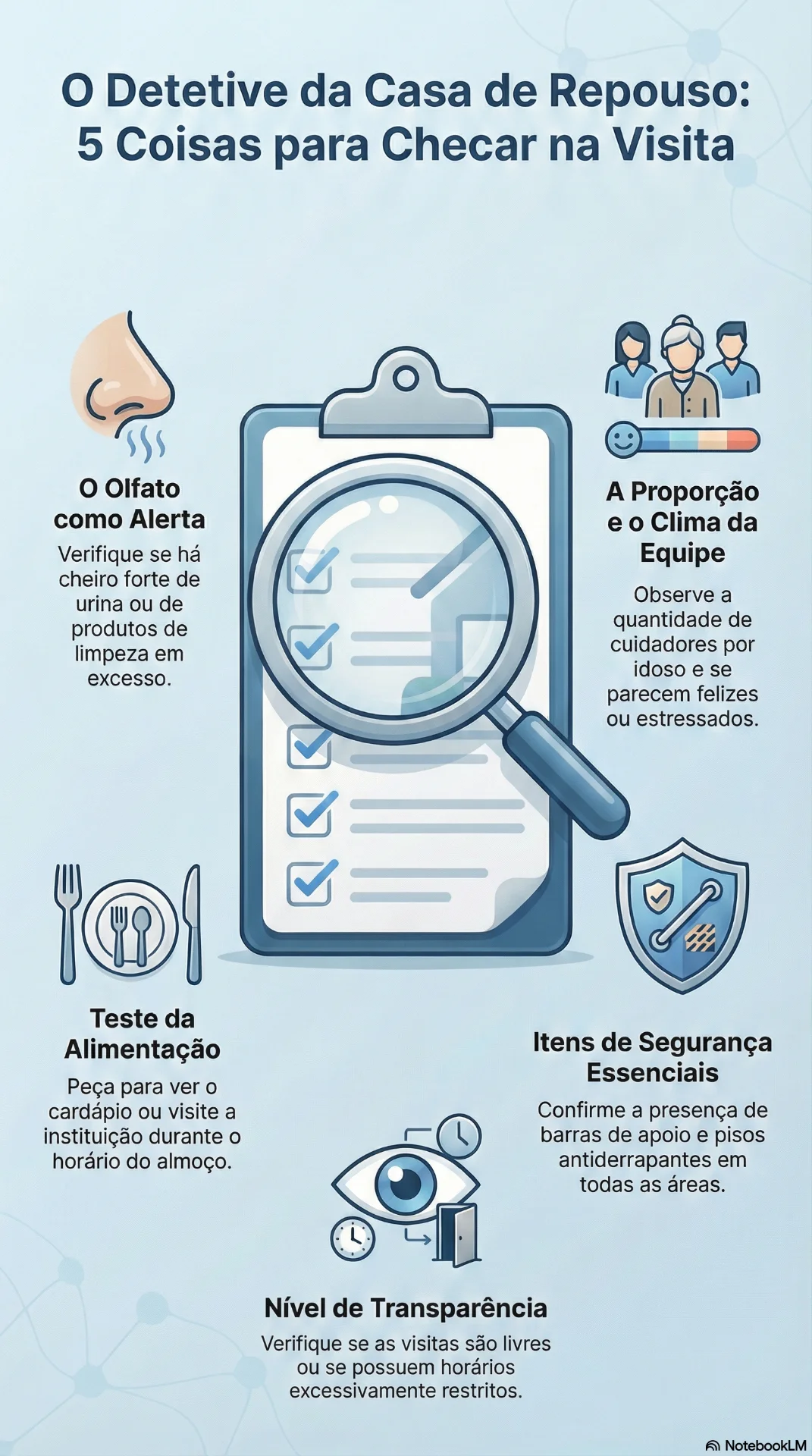Checklist do Detetive da Casa de Repouso - 5 itens essenciais para verificar na visita